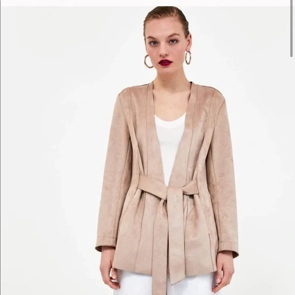Zara suede tie jacket - Picture 2 of 5